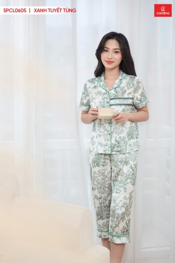 BỘ  PYJAMA LỬNG LỤA PHỐI REN